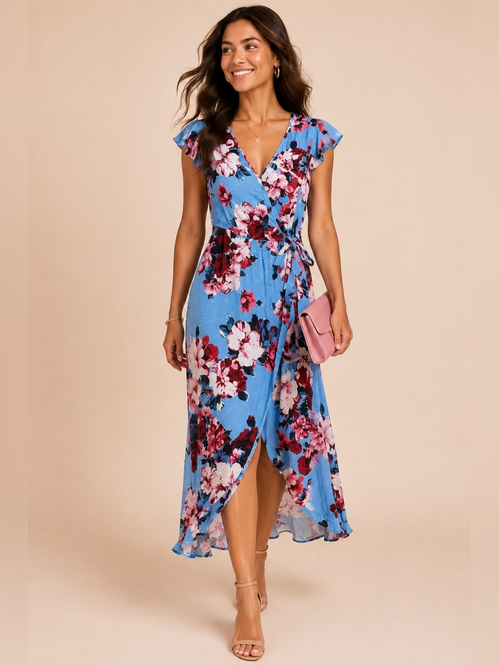 NWT Band of Gypsies Floral‎ Maxi Wrap Dress - XS